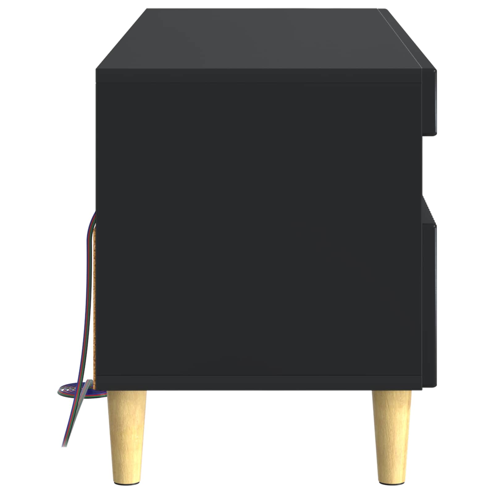 LED tv-meubel Zwart Bewerkt hout