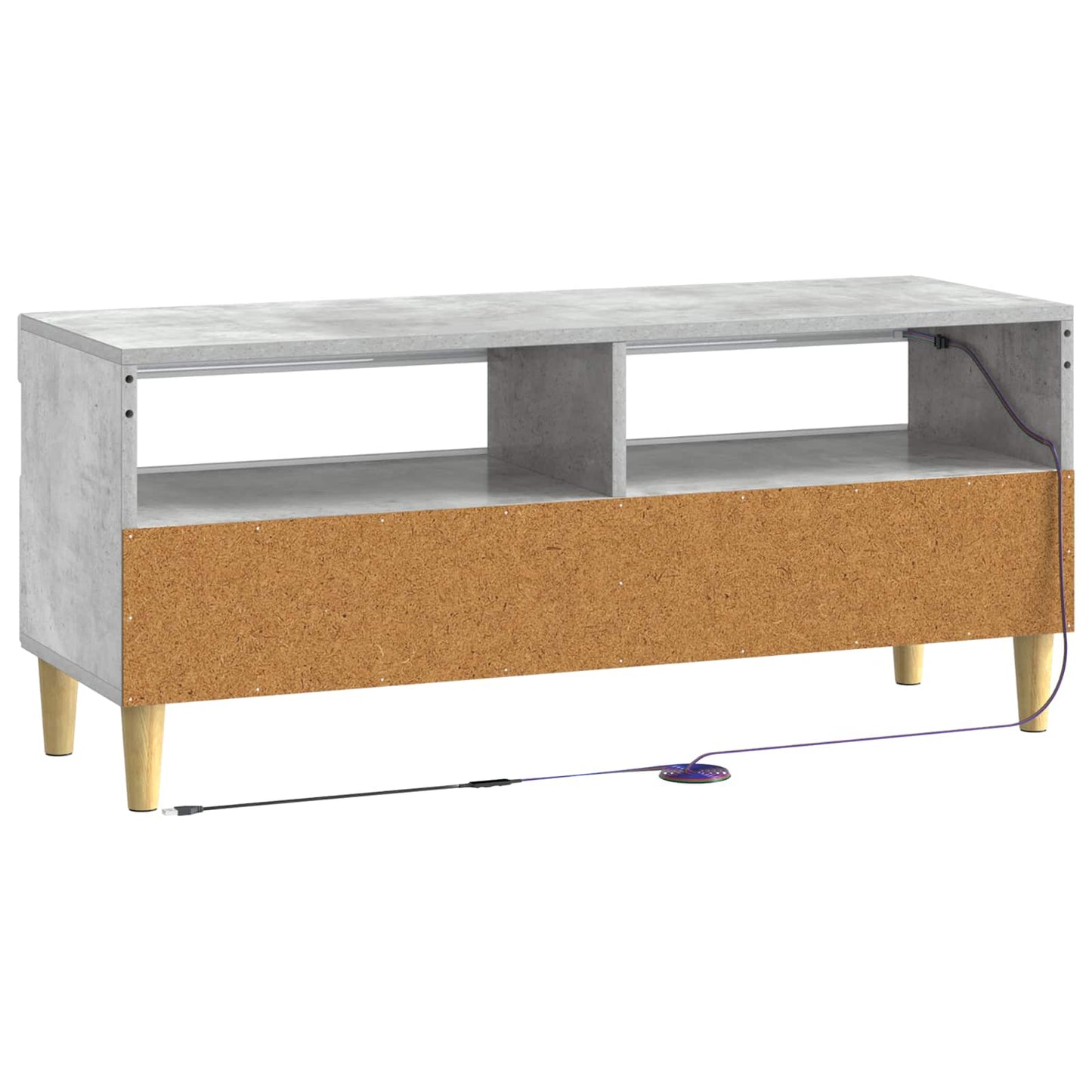 LED tv-meubel Betongrijs Bewerkt hout