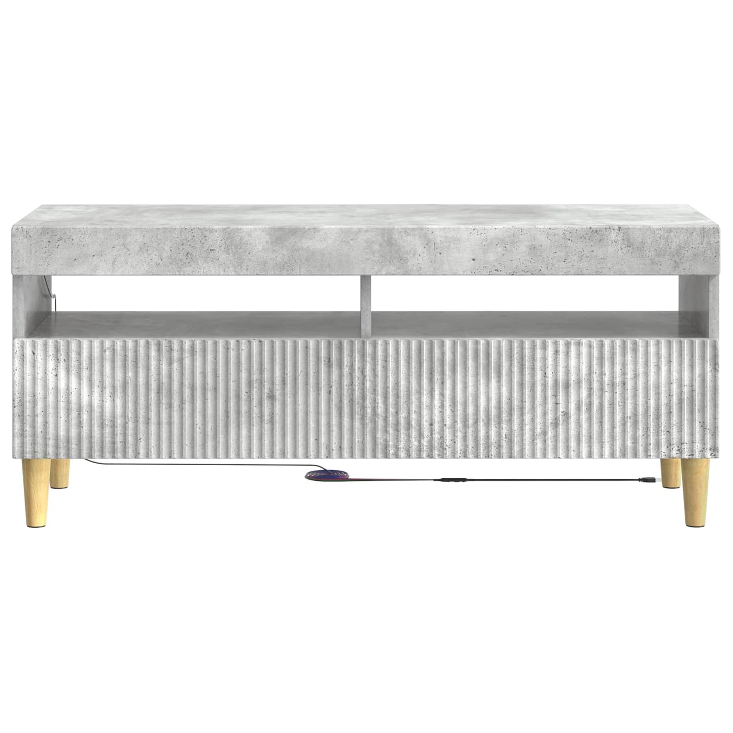 LED tv-meubel Betongrijs Bewerkt hout