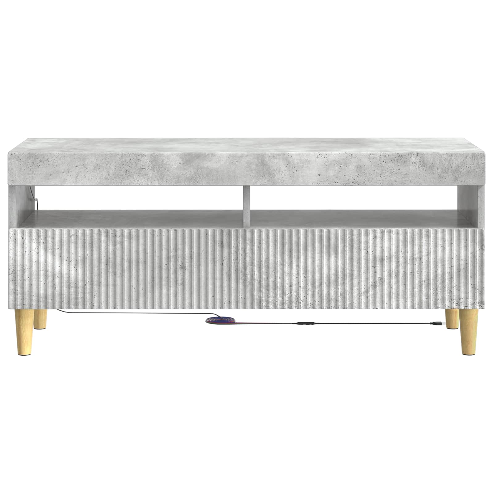 LED tv-meubel Betongrijs Bewerkt hout
