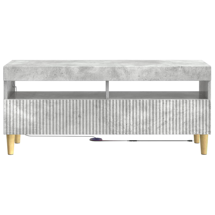 LED tv-meubel Betongrijs Bewerkt hout