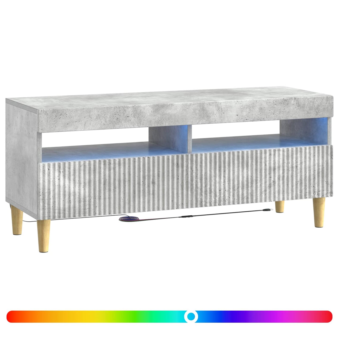 LED tv-meubel Betongrijs Bewerkt hout