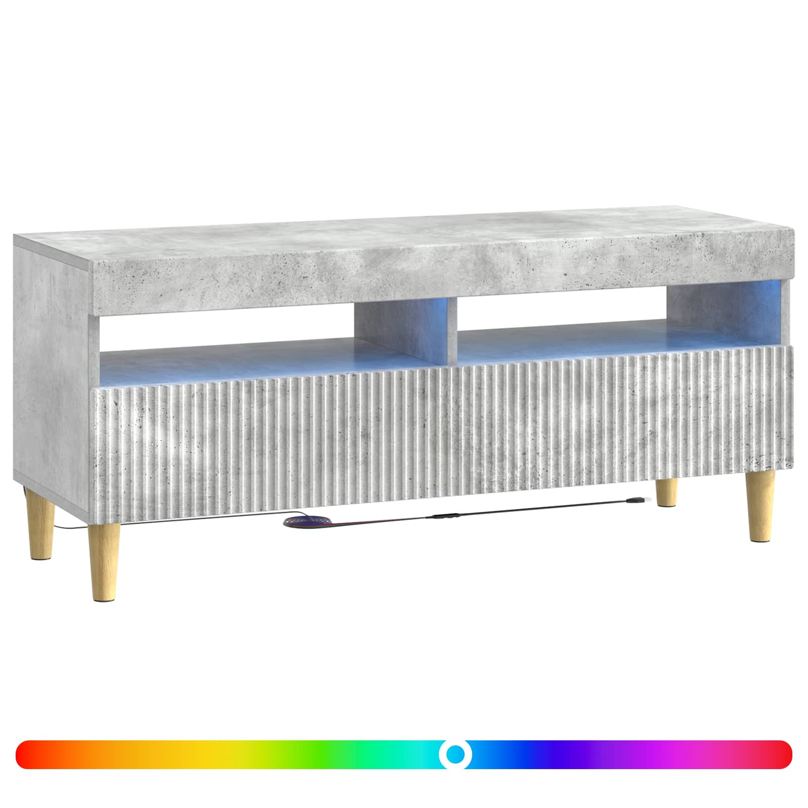 LED tv-meubel Betongrijs Bewerkt hout
