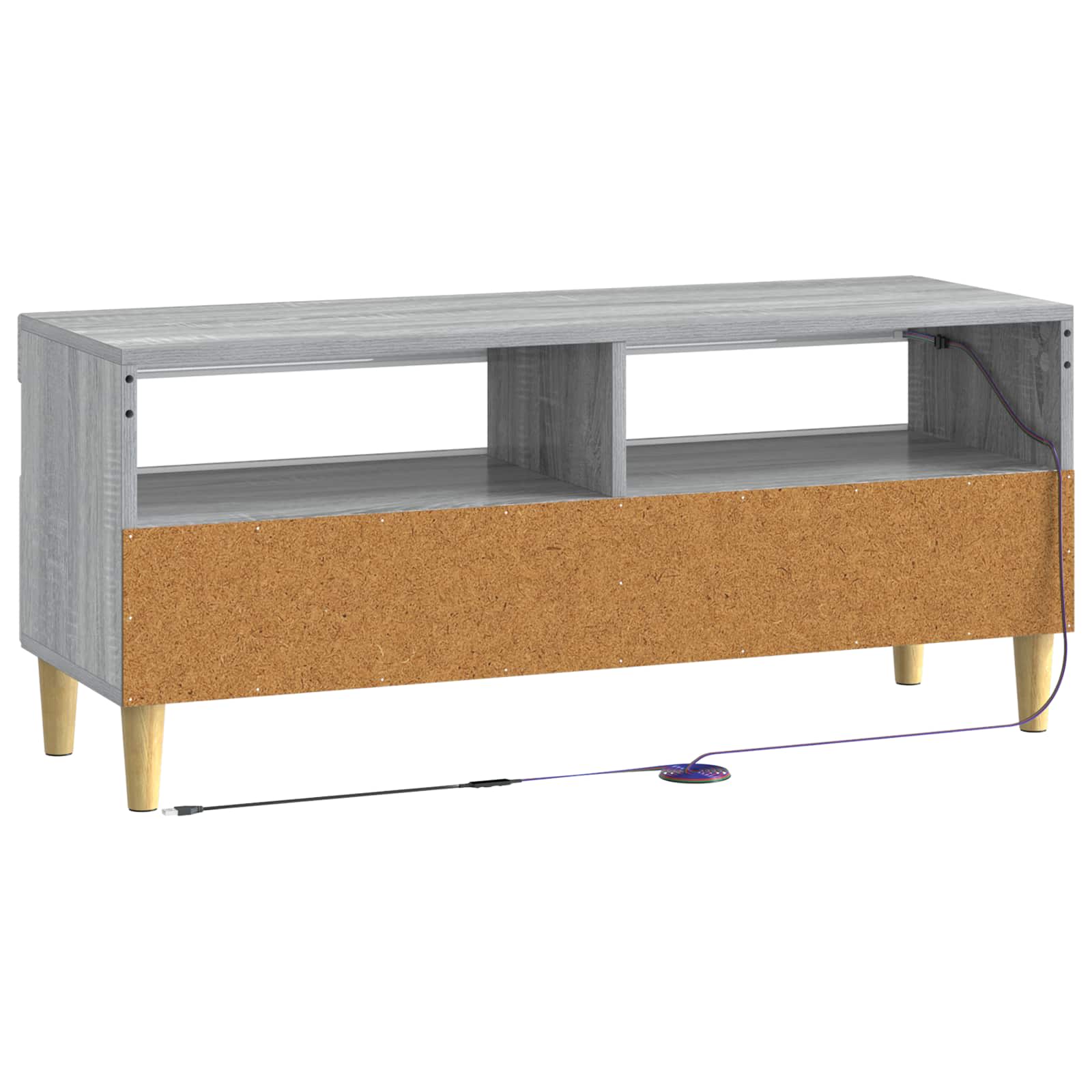 LED tv-meubel Grijs Sonoma Bewerkt hout