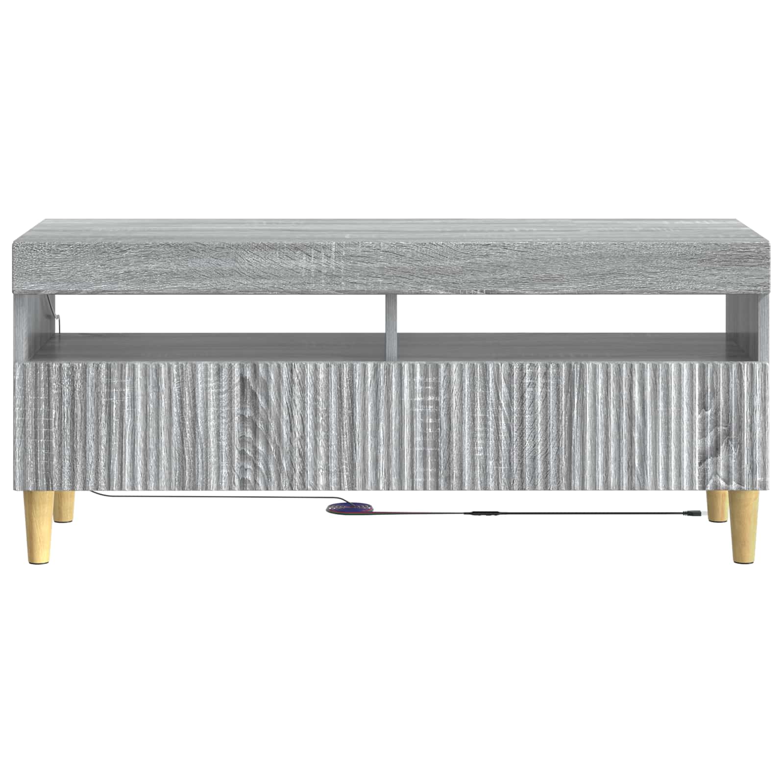 LED tv-meubel Grijs Sonoma Bewerkt hout
