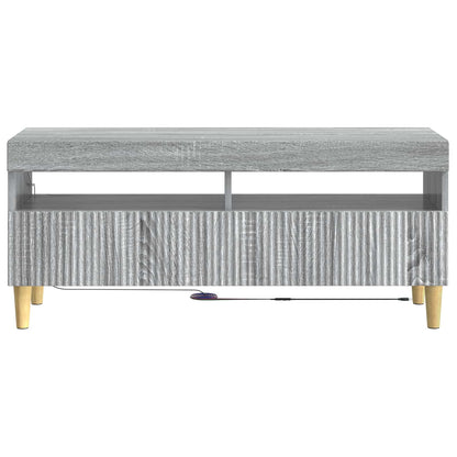 LED tv-meubel Grijs Sonoma Bewerkt hout