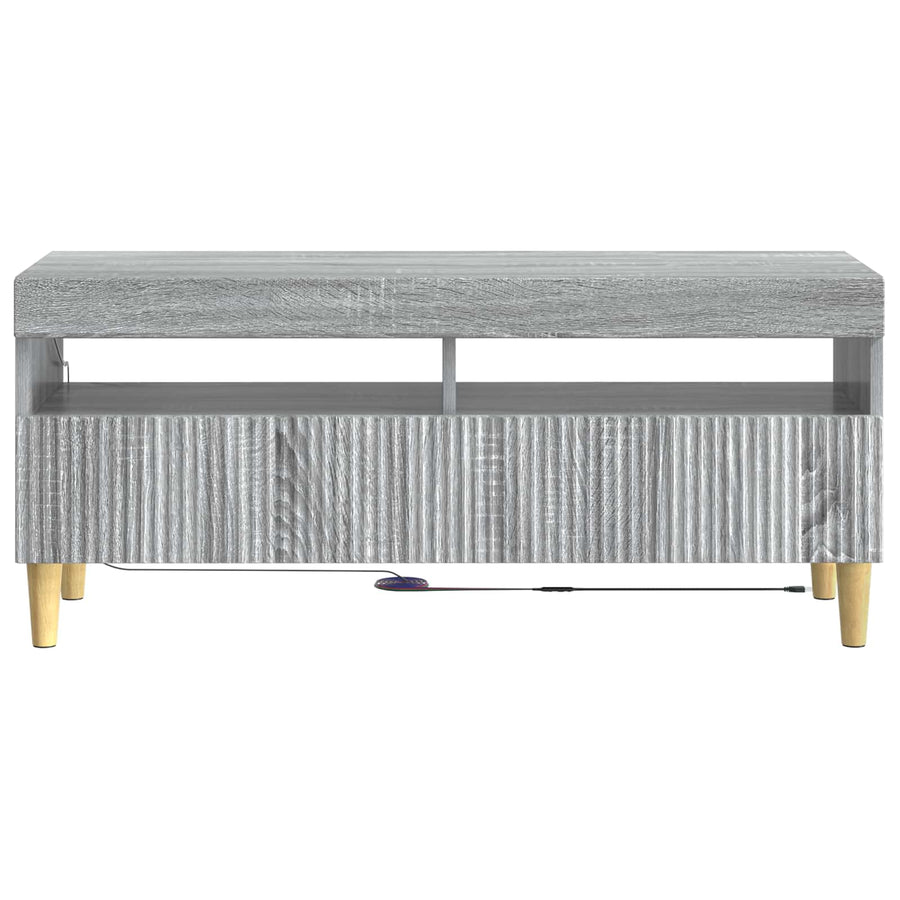 LED tv-meubel Grijs Sonoma Bewerkt hout