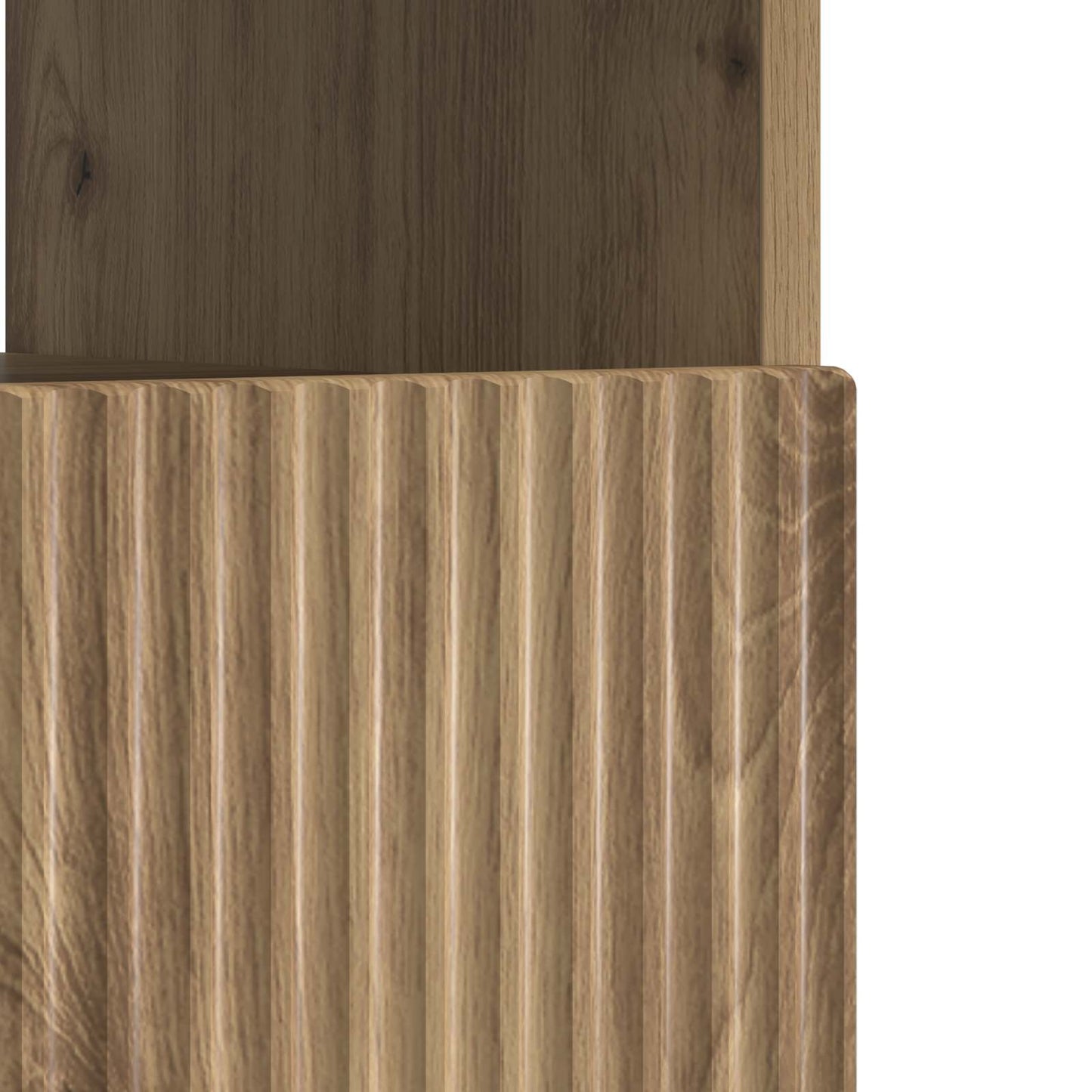 LED tv-meubel Artisanaal eiken Bewerkt hout