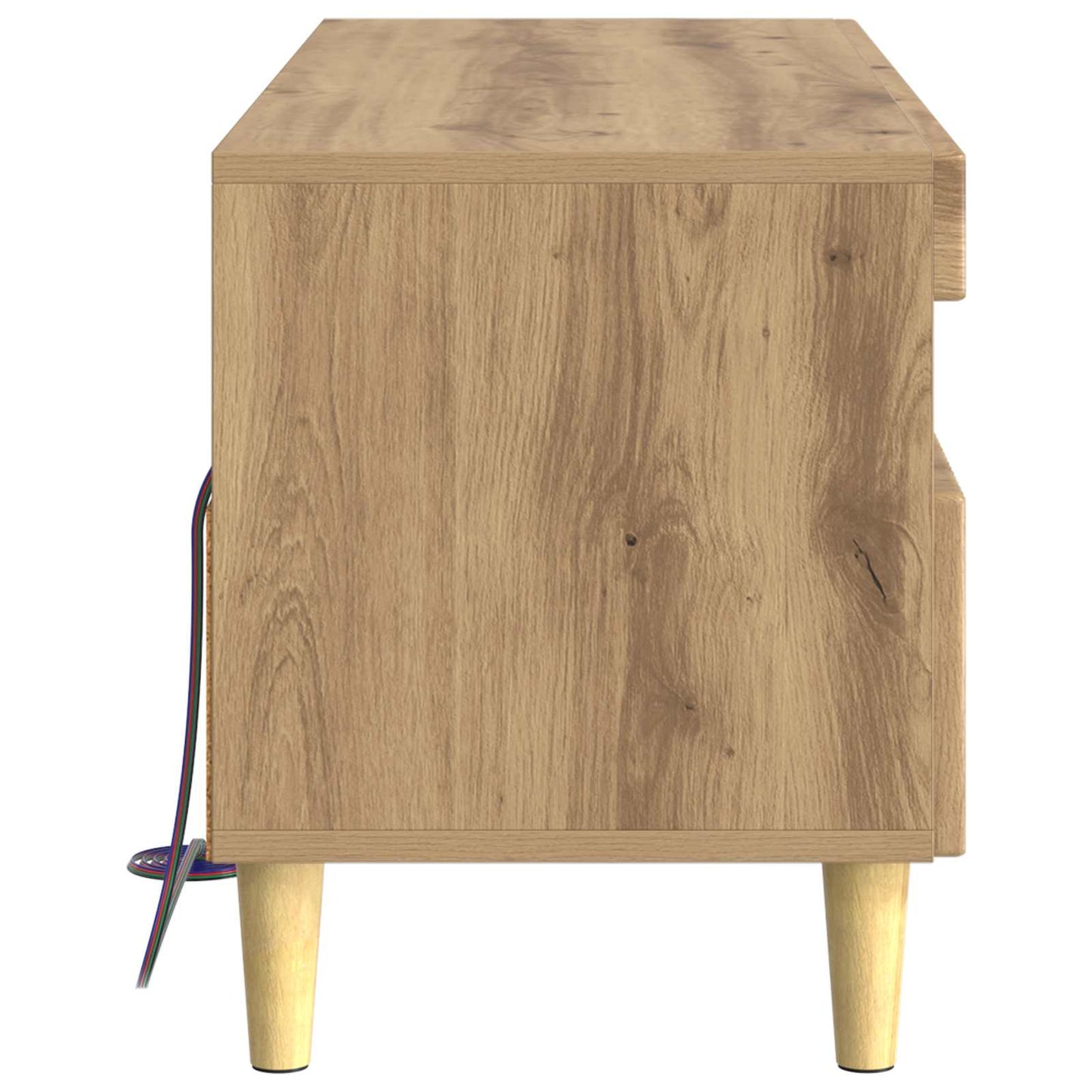 LED tv-meubel Artisanaal eiken Bewerkt hout