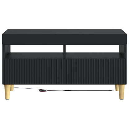 LED tv-meubel Zwart Bewerkt hout