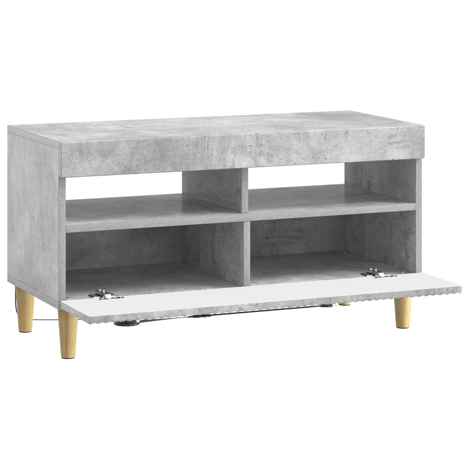 LED tv-meubel Betongrijs Bewerkt hout