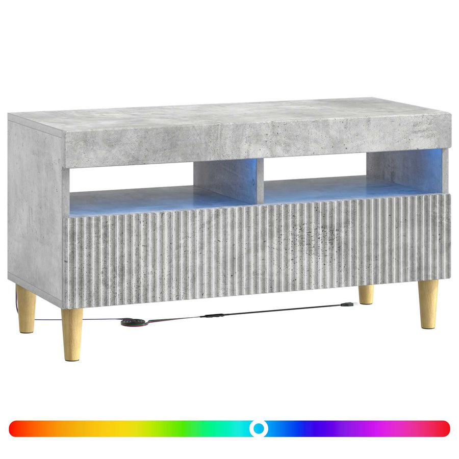 LED tv-meubel Betongrijs Bewerkt hout