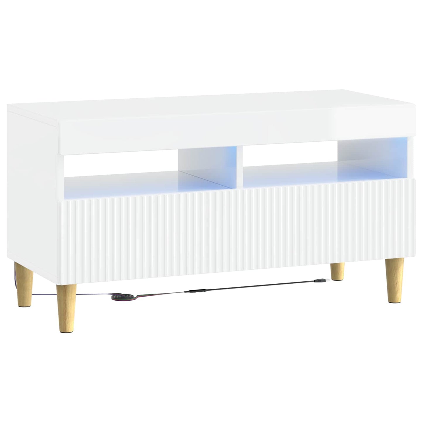 LED tv-meubel Hoogglans Wit Bewerkt hout