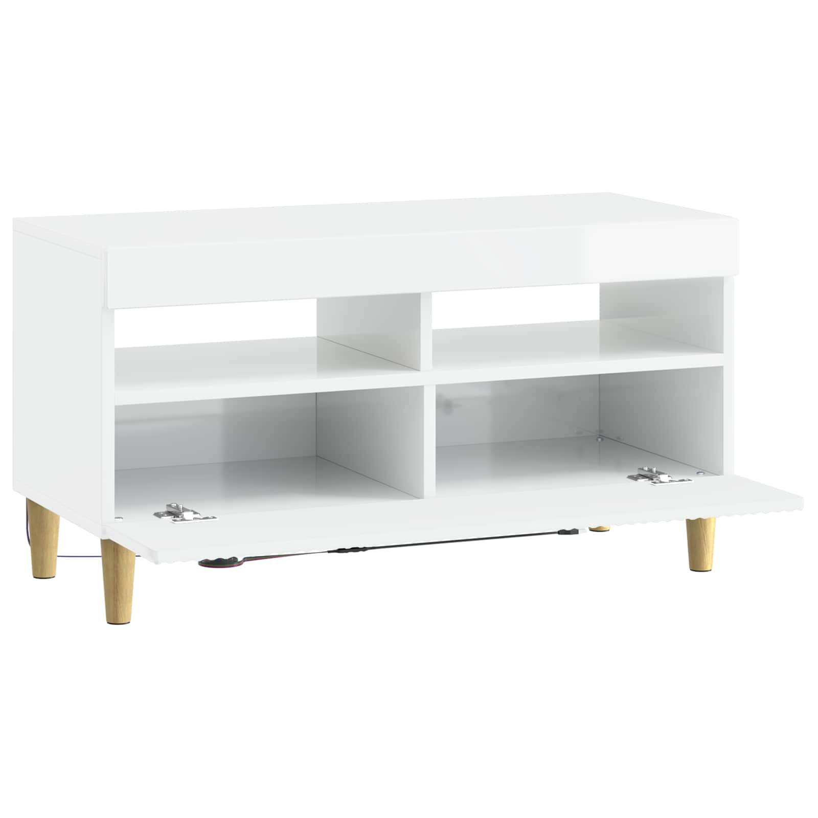 LED tv-meubel Hoogglans Wit Bewerkt hout