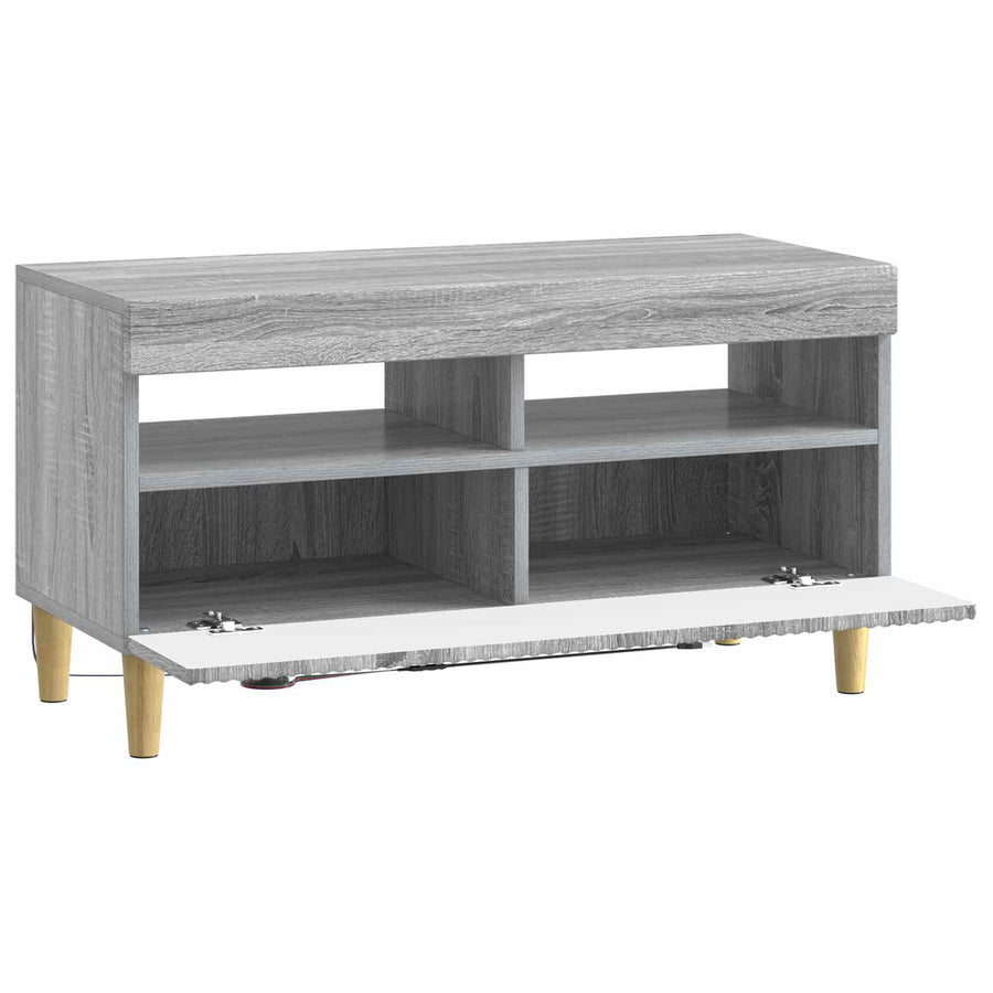 LED tv-meubel Grijs Sonoma Bewerkt hout