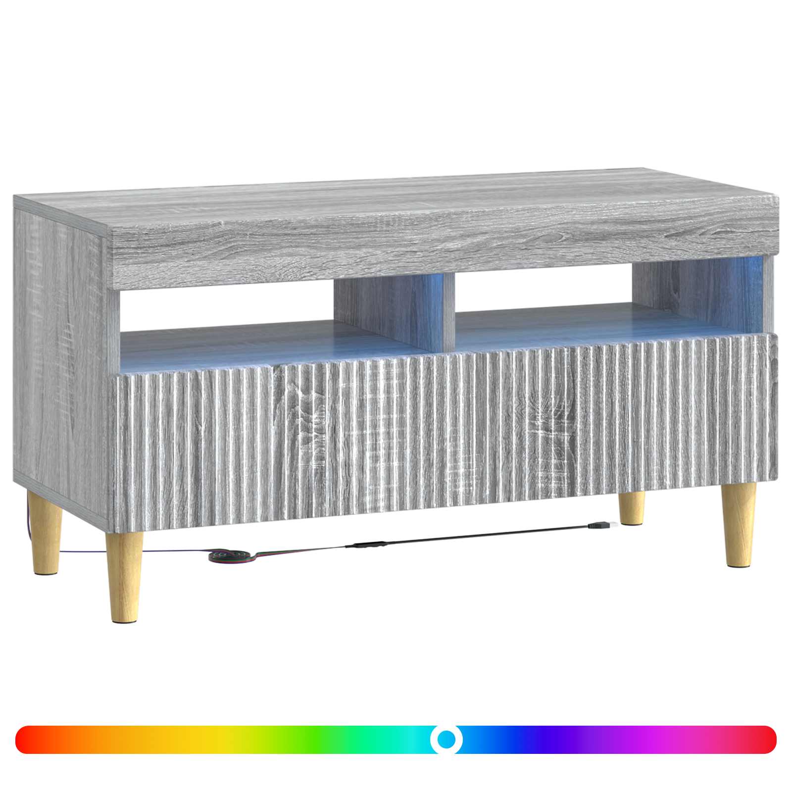 LED tv-meubel Grijs Sonoma Bewerkt hout