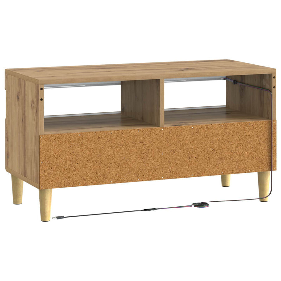 LED tv-meubel Artisanaal eiken Bewerkt hout