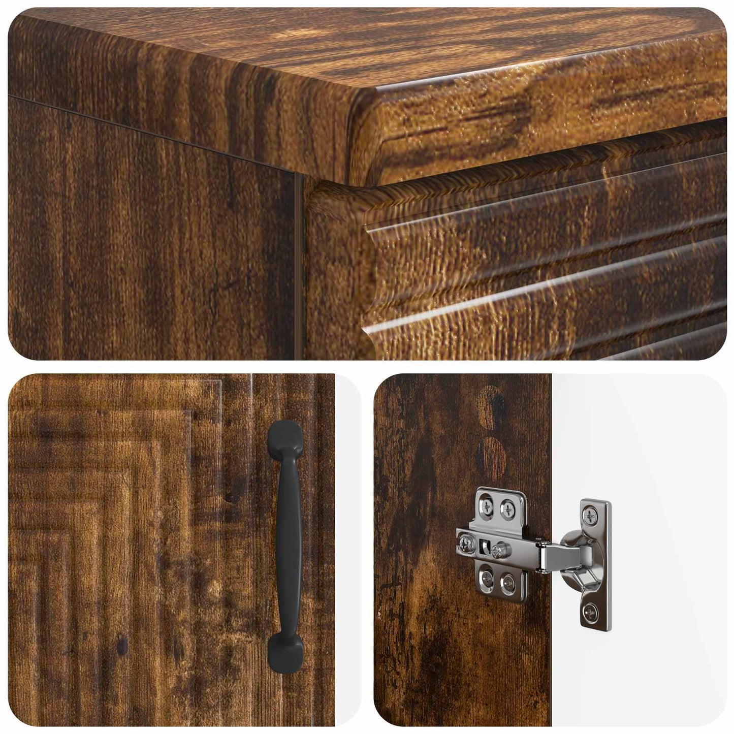 Badkamer wastafelkast HAARLEM Gerookt eiken 59,5 x 31,5 x 59 cm