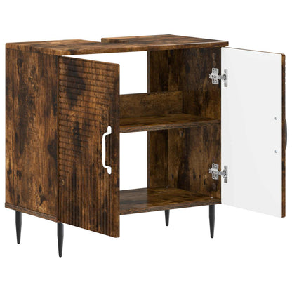 Badkamer wastafelkast HAARLEM Gerookt eiken 59,5 x 31,5 x 59 cm