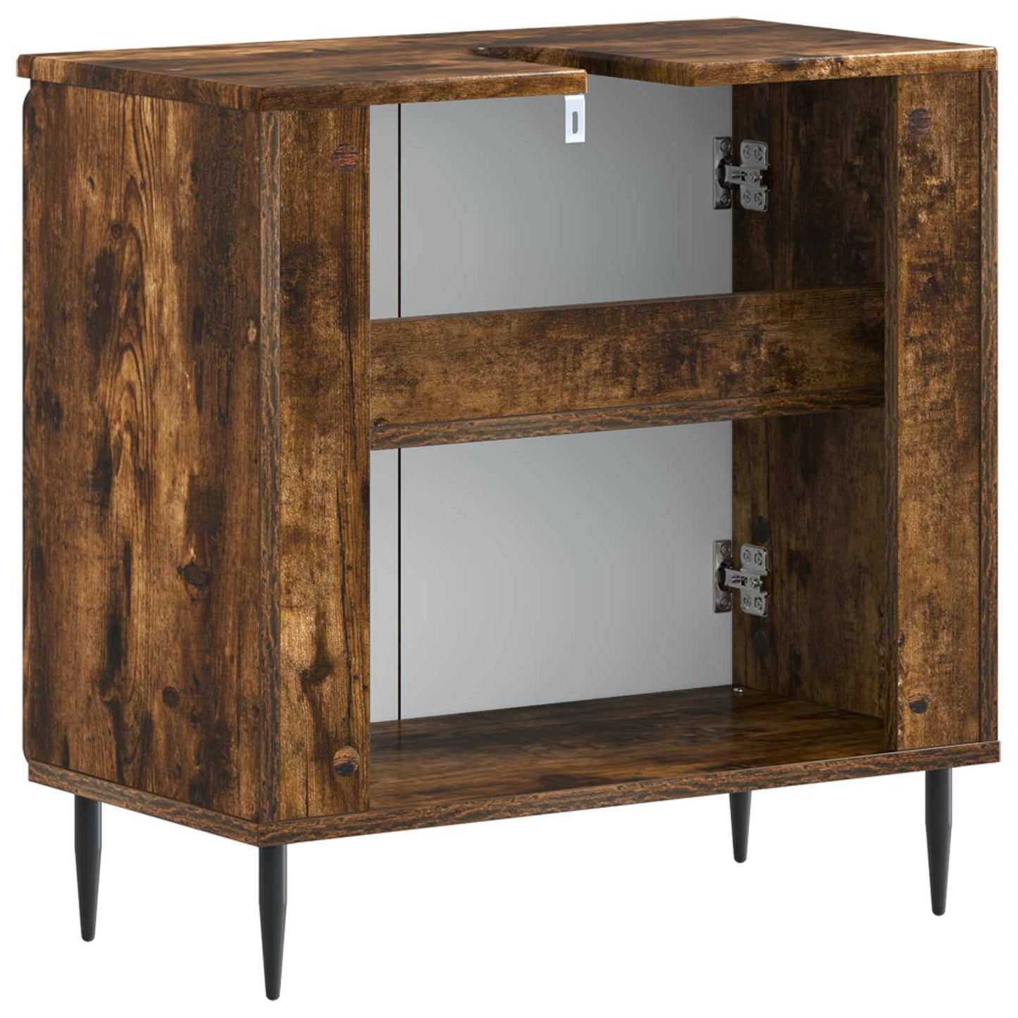 Badkamer wastafelkast HAARLEM Gerookt eiken 59,5 x 31,5 x 59 cm