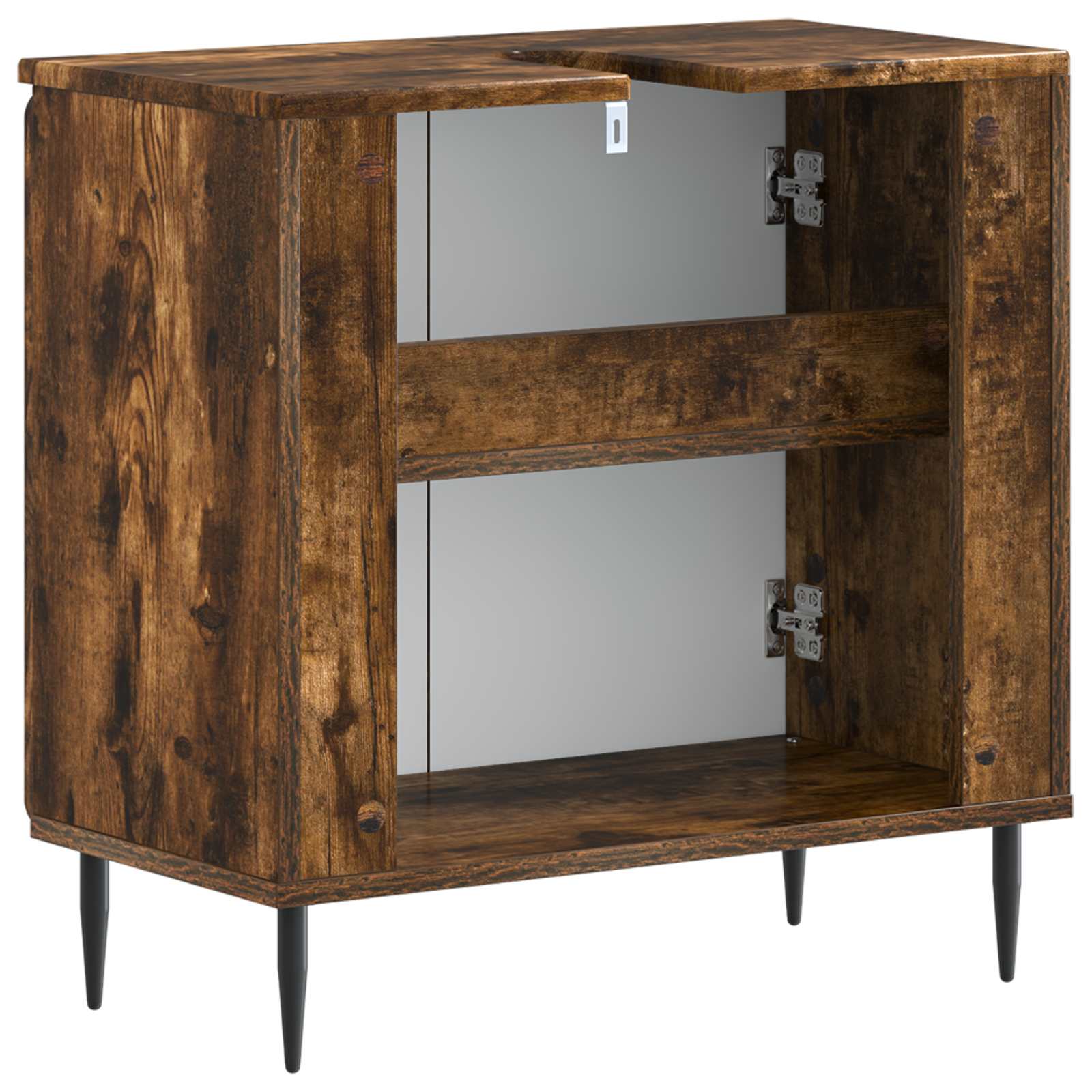 Badkamer wastafelkast HAARLEM Gerookt eiken 59,5 x 31,5 x 59 cm