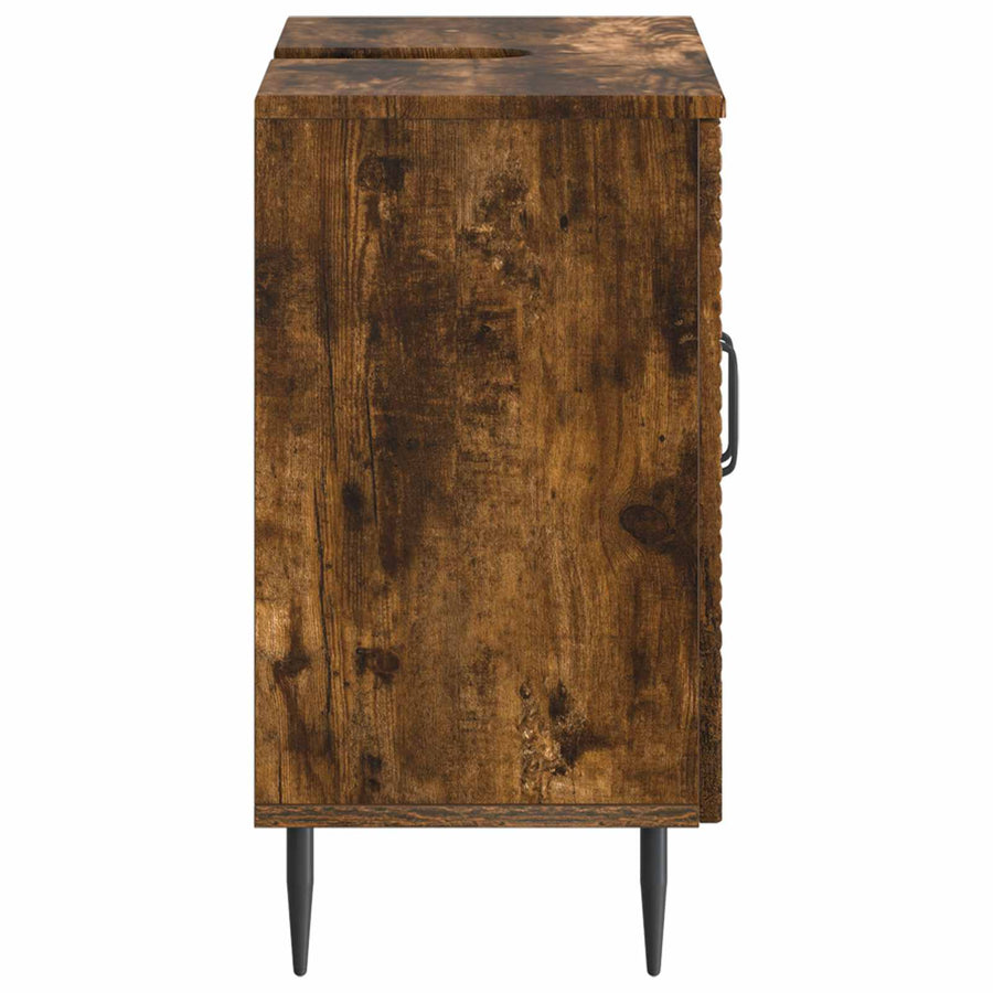 Badkamer wastafelkast HAARLEM Gerookt eiken 59,5 x 31,5 x 59 cm