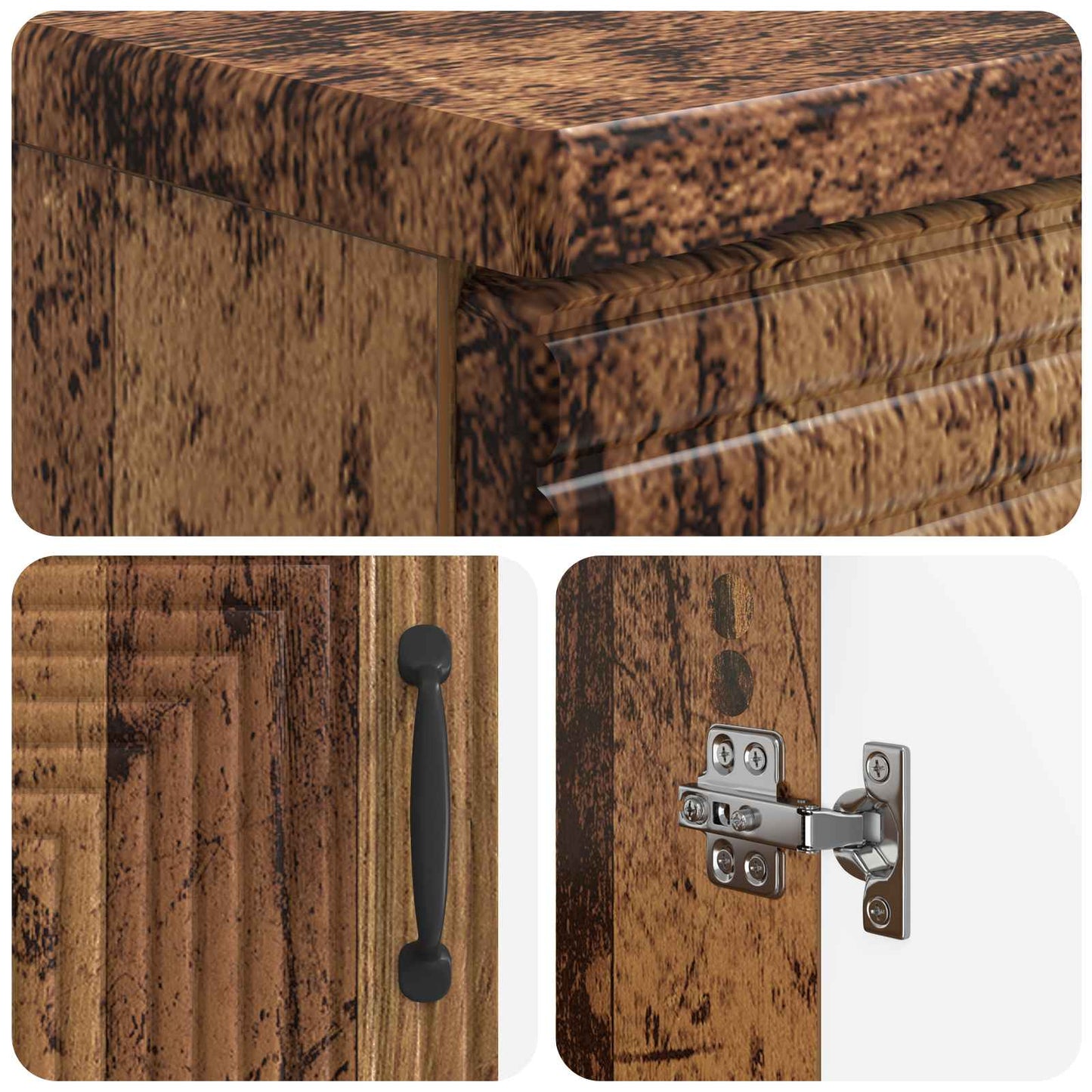 Badkamer wastafelkast HAARLEM Oud hout 59,5 x 31,5 x 59 cm