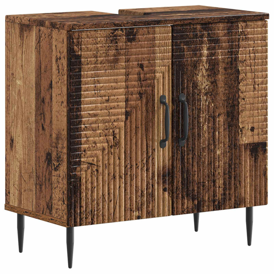 Badkamer wastafelkast HAARLEM Oud hout 59,5 x 31,5 x 59 cm