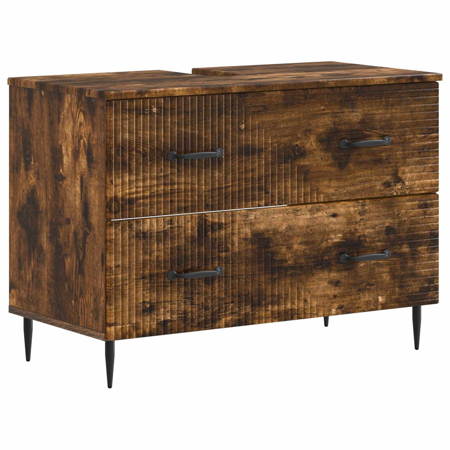 Badkamer wastafelkast HAARLEM Gerookt eiken 82 x 41 x 58,5 cm