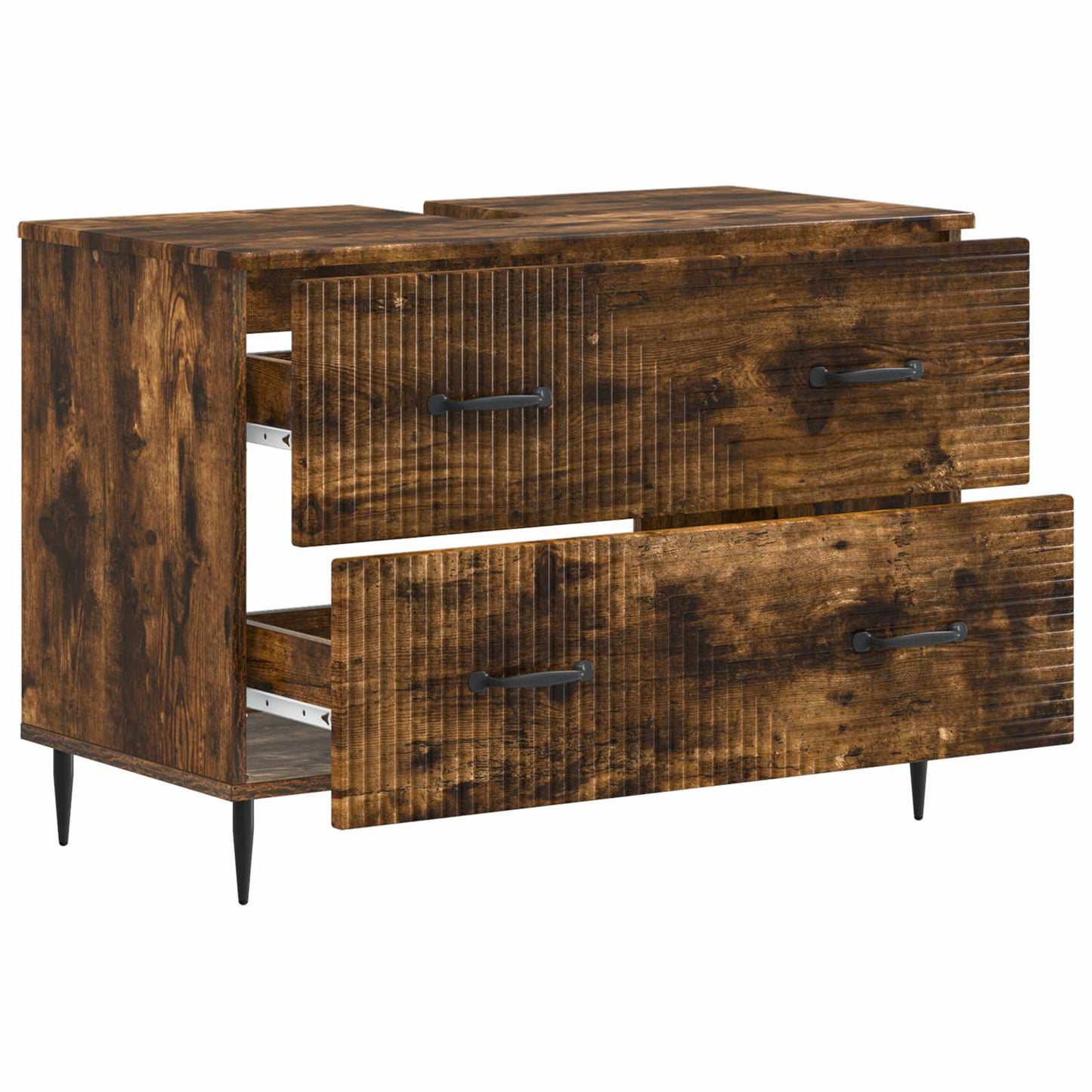 Badkamer wastafelkast HAARLEM Gerookt eiken 82 x 41 x 58,5 cm