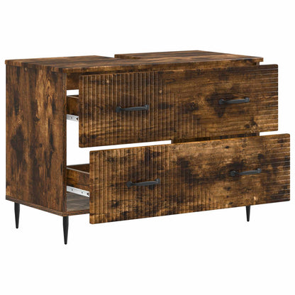 Badkamer wastafelkast HAARLEM Gerookt eiken 82 x 41 x 58,5 cm