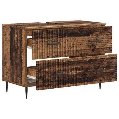 Badkamer wastafelkast HAARLEM Oud hout 82 x 41 x 58,5 cm