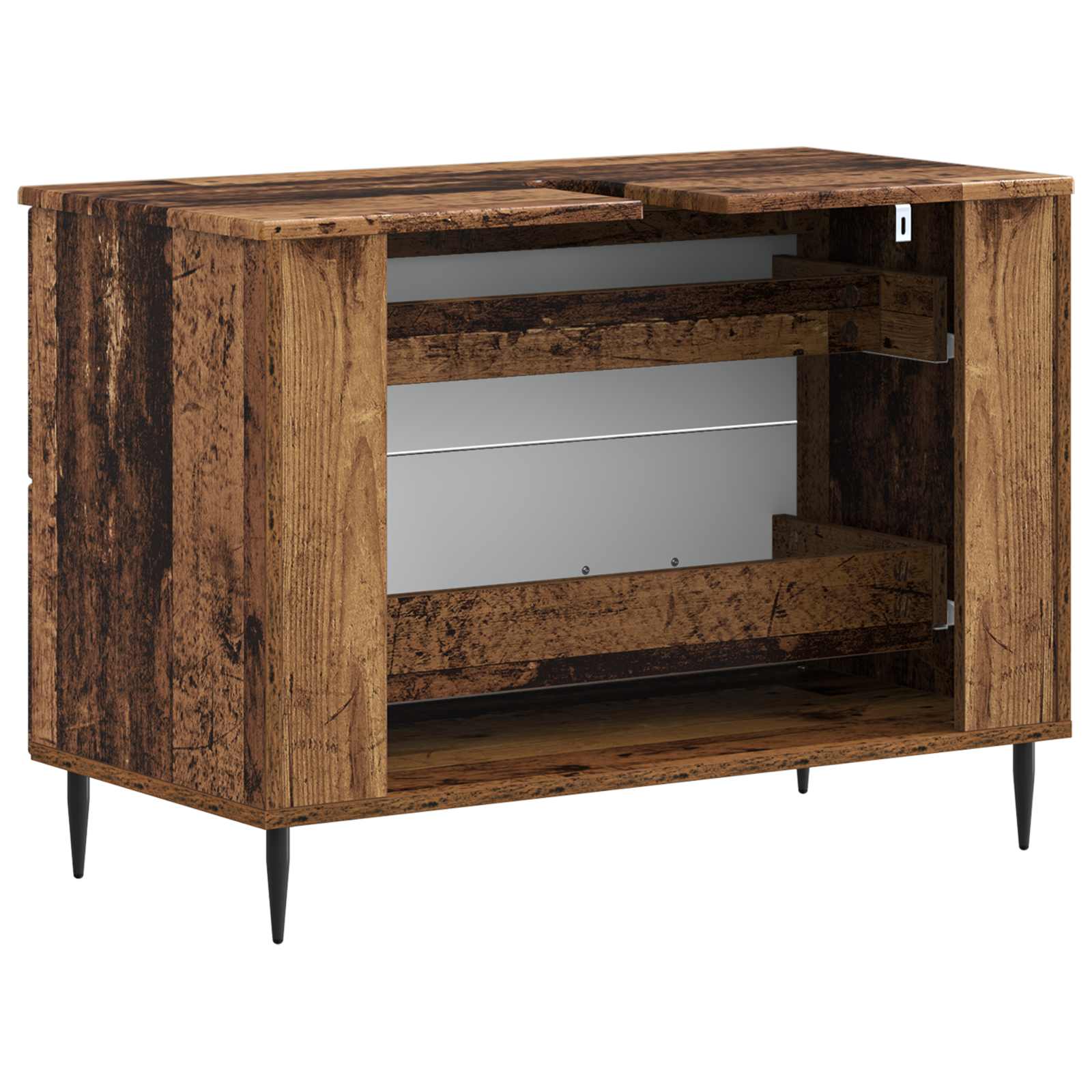 Badkamer wastafelkast HAARLEM Oud hout 82 x 41 x 58,5 cm