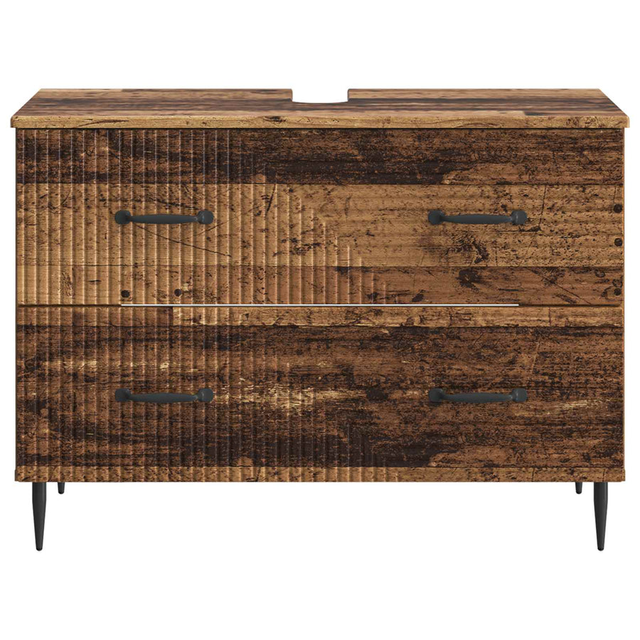 Badkamer wastafelkast HAARLEM Oud hout 82 x 41 x 58,5 cm