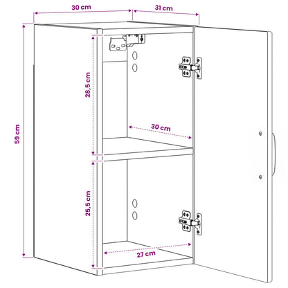 Badkamer wandkast HAARLEM Gerookt eiken 30 x 31 x 59 cm
