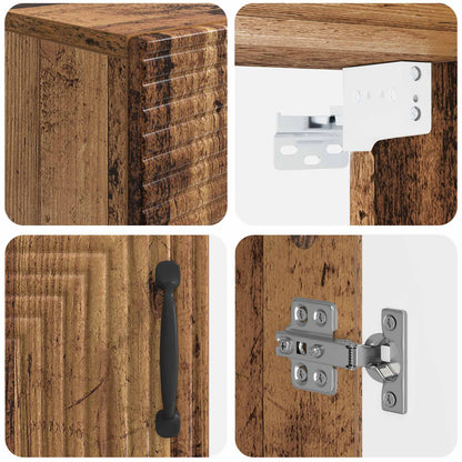 Badkamer wandkast HAARLEM Oud hout 30 x 31 x 59 cm Bewerkt hout