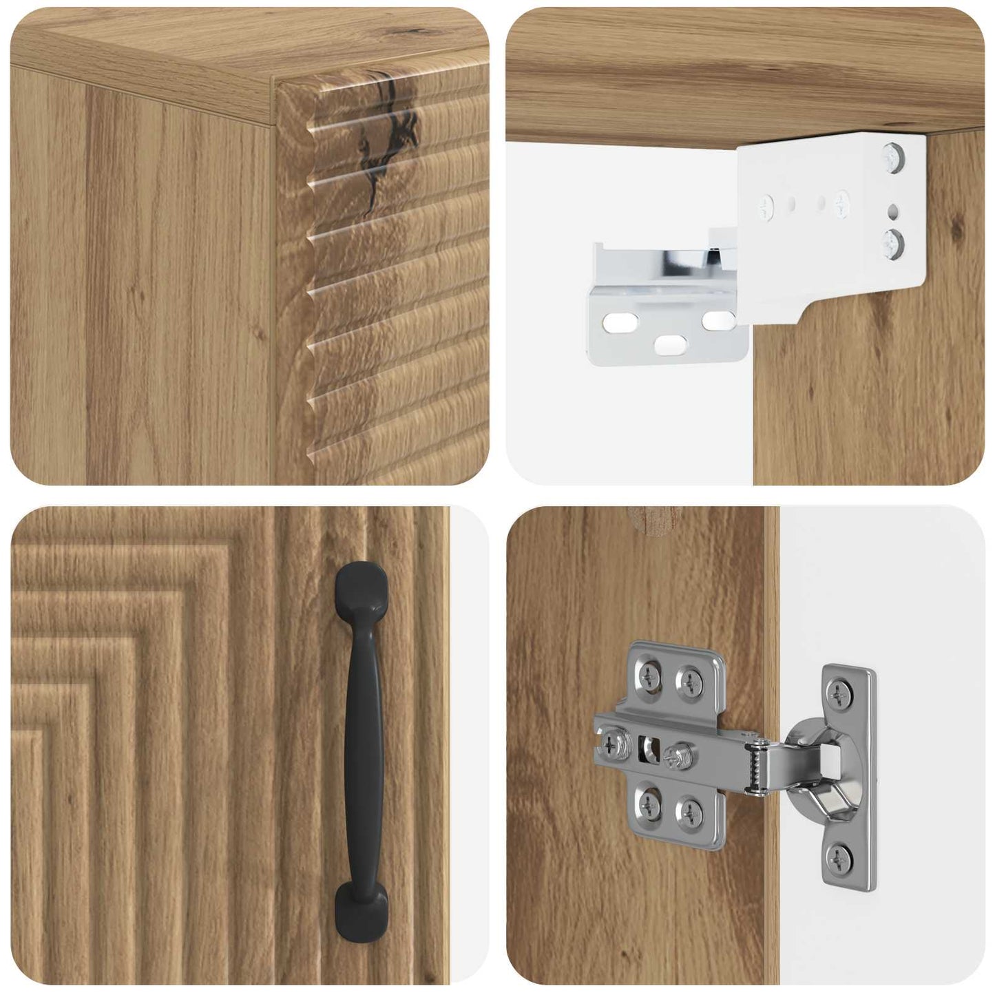 Badkamer wandkast HAARLEM Artisanaal eiken 30 x 31 x 59 cm