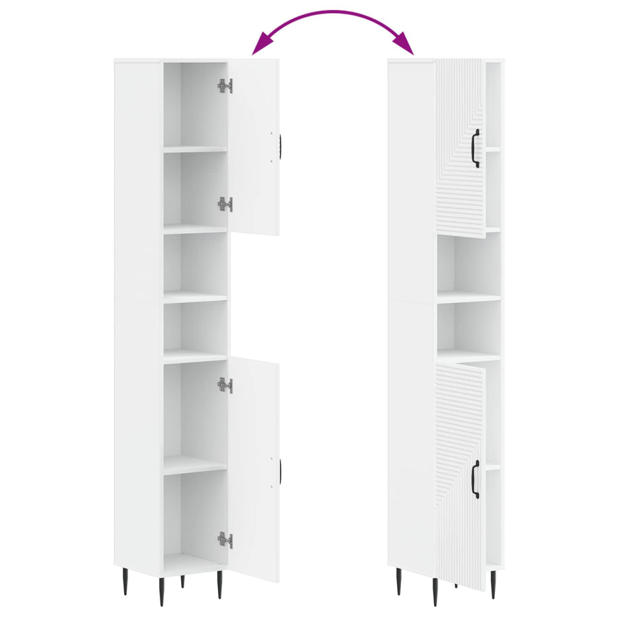 Badkamerkast met Open Plank HAARLEM Wit 30 x 31 x 190 cm