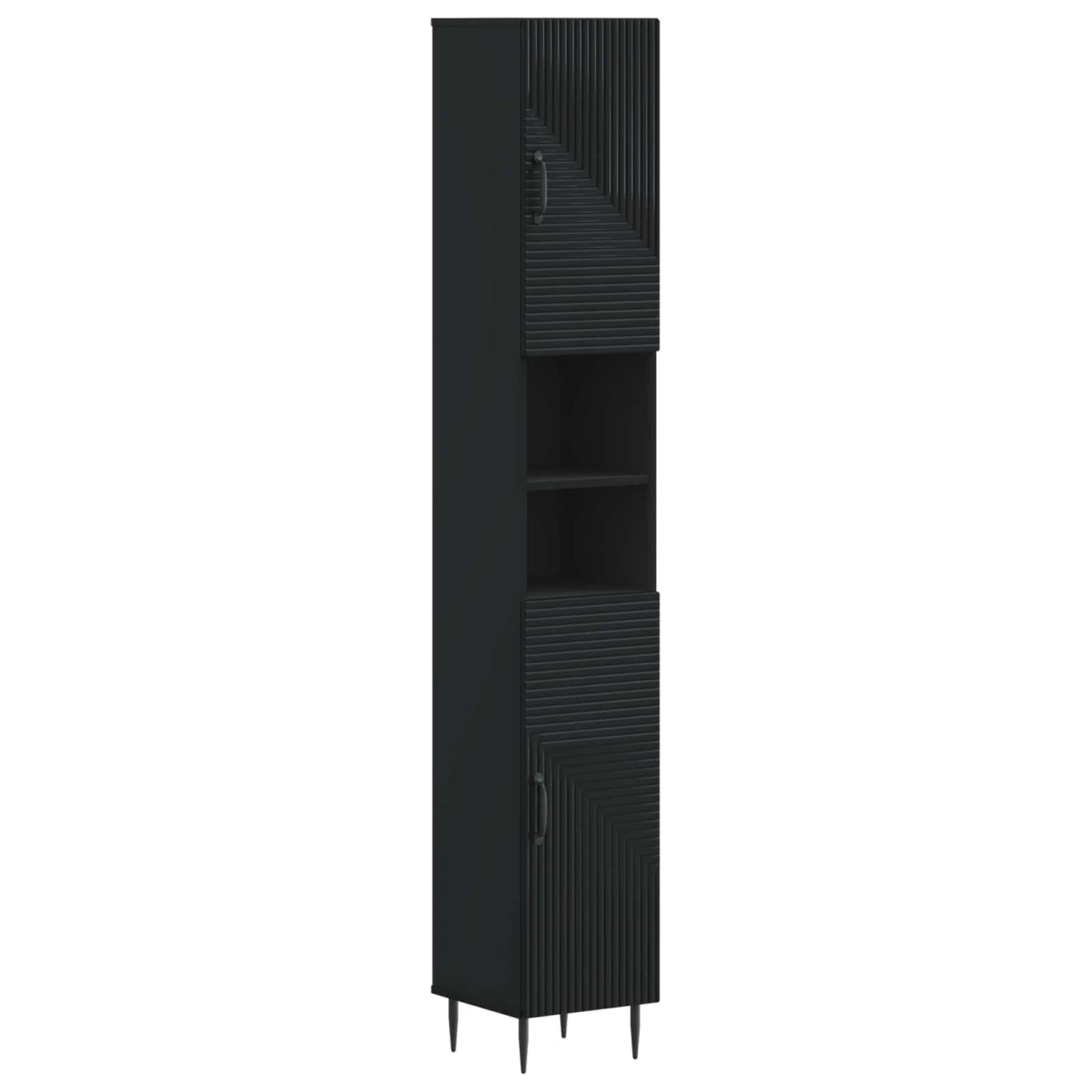 Badkamerkast met Open Plank HAARLEM Zwart 30 x 31 x 190 cm