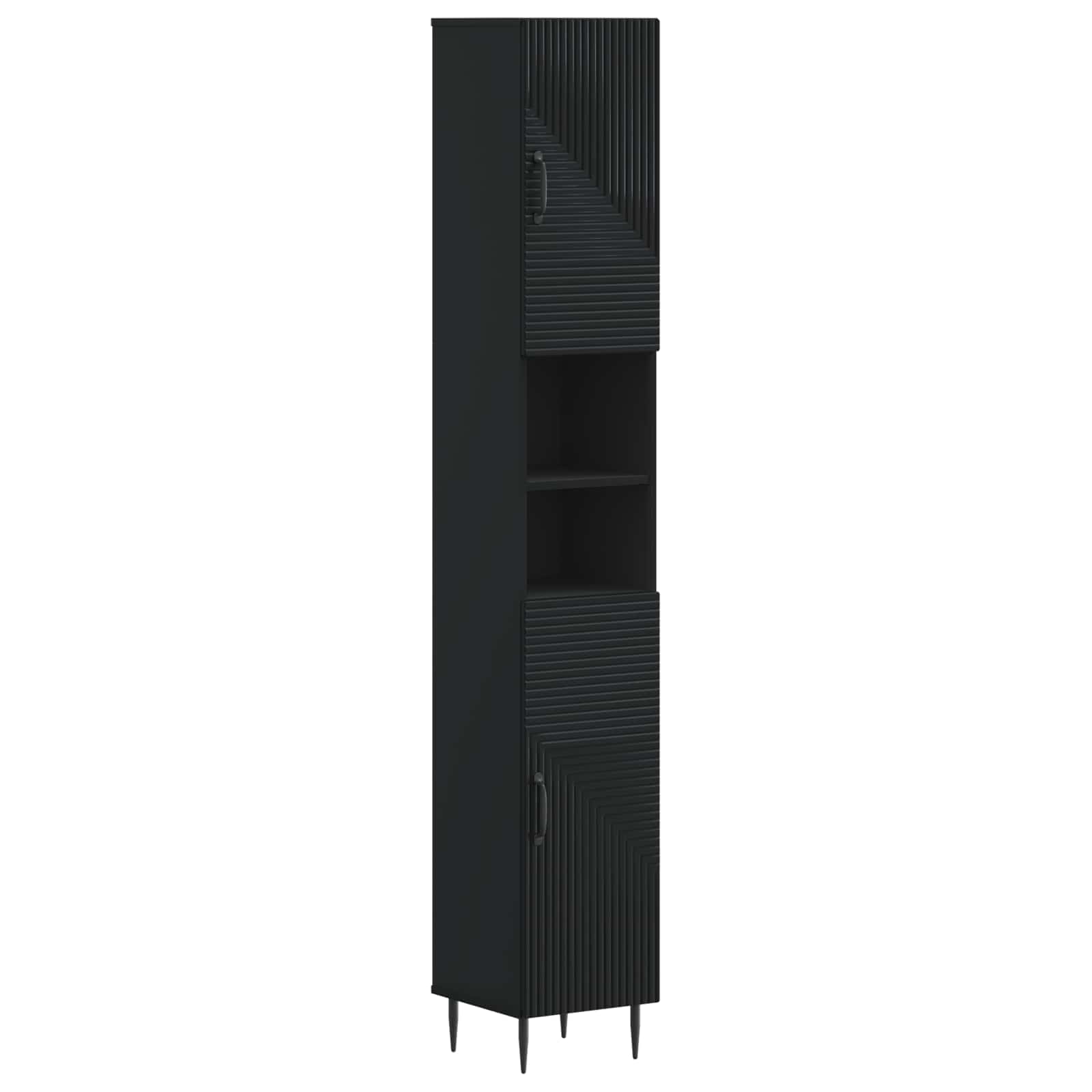 Badkamerkast met Open Plank HAARLEM Zwart 30 x 31 x 190 cm