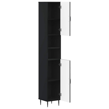 Badkamerkast met Open Plank HAARLEM Zwart 30 x 31 x 190 cm