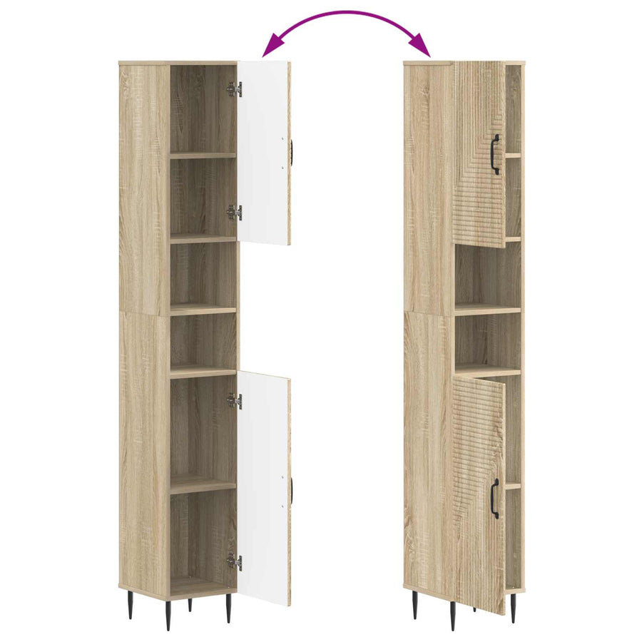 Badkamerkast met Open Plank HAARLEM Sonoma Eiken