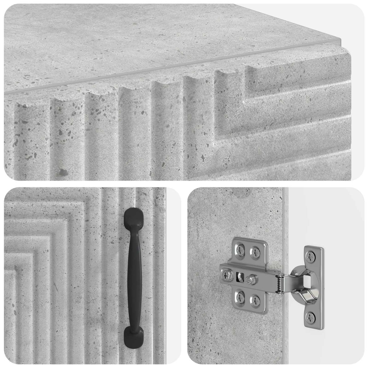 Badkamerkast met Open Plank HAARLEM Betongrijs 30 x 31 x 190 cm