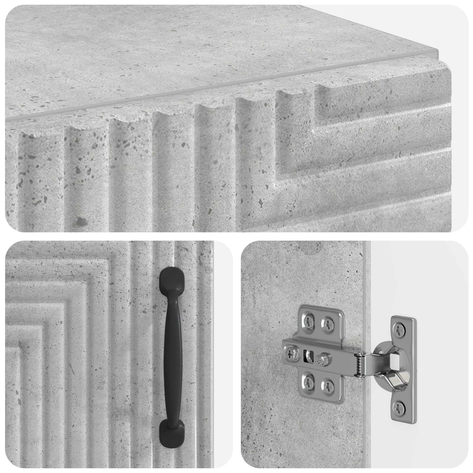Badkamerkast met Open Plank HAARLEM Betongrijs 30 x 31 x 190 cm