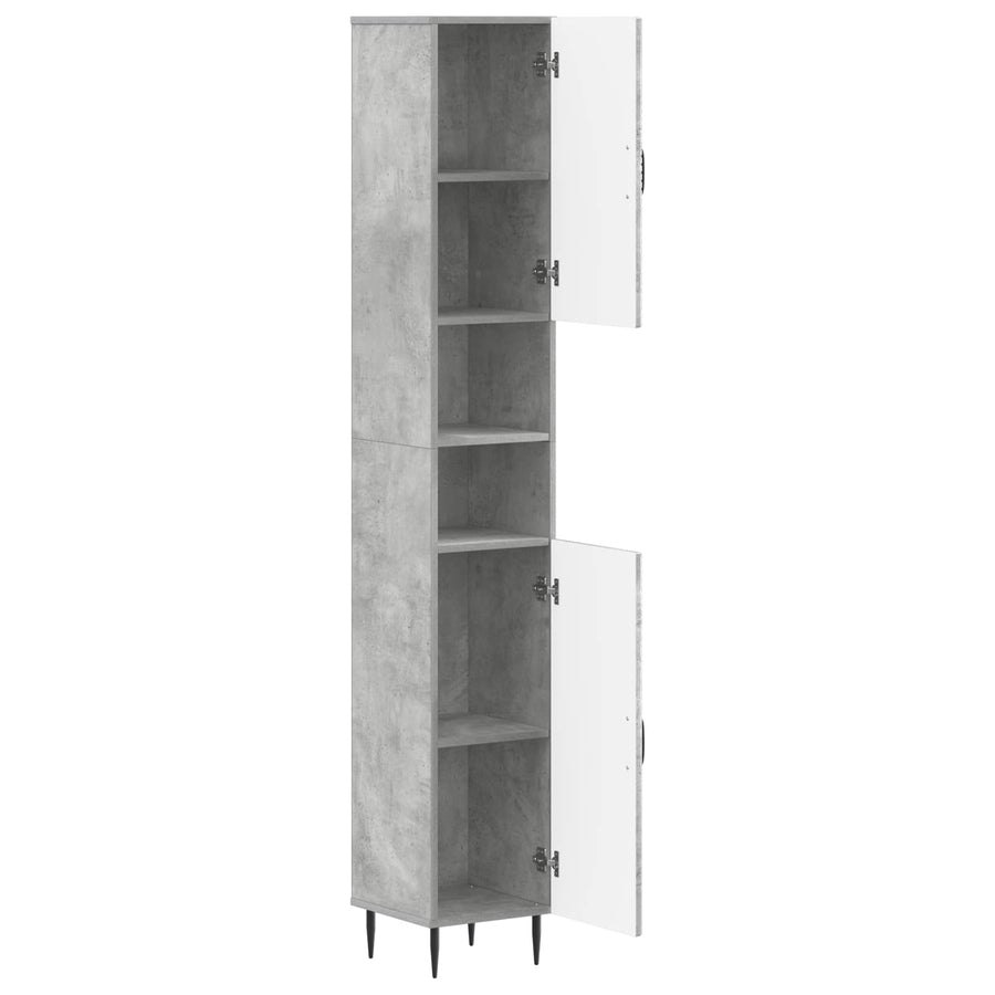 Badkamerkast met Open Plank HAARLEM Betongrijs 30 x 31 x 190 cm
