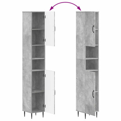 Badkamerkast met Open Plank HAARLEM Betongrijs 30 x 31 x 190 cm