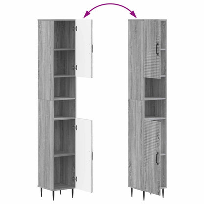 Badkamerkast met Open Plank HAARLEM Grijs Sonoma