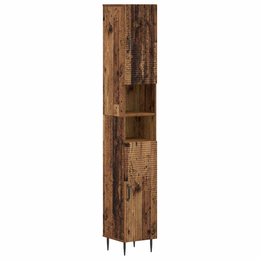 Badkamerkast met Open Plank HAARLEM Oud hout 30 x 31 x 190 cm