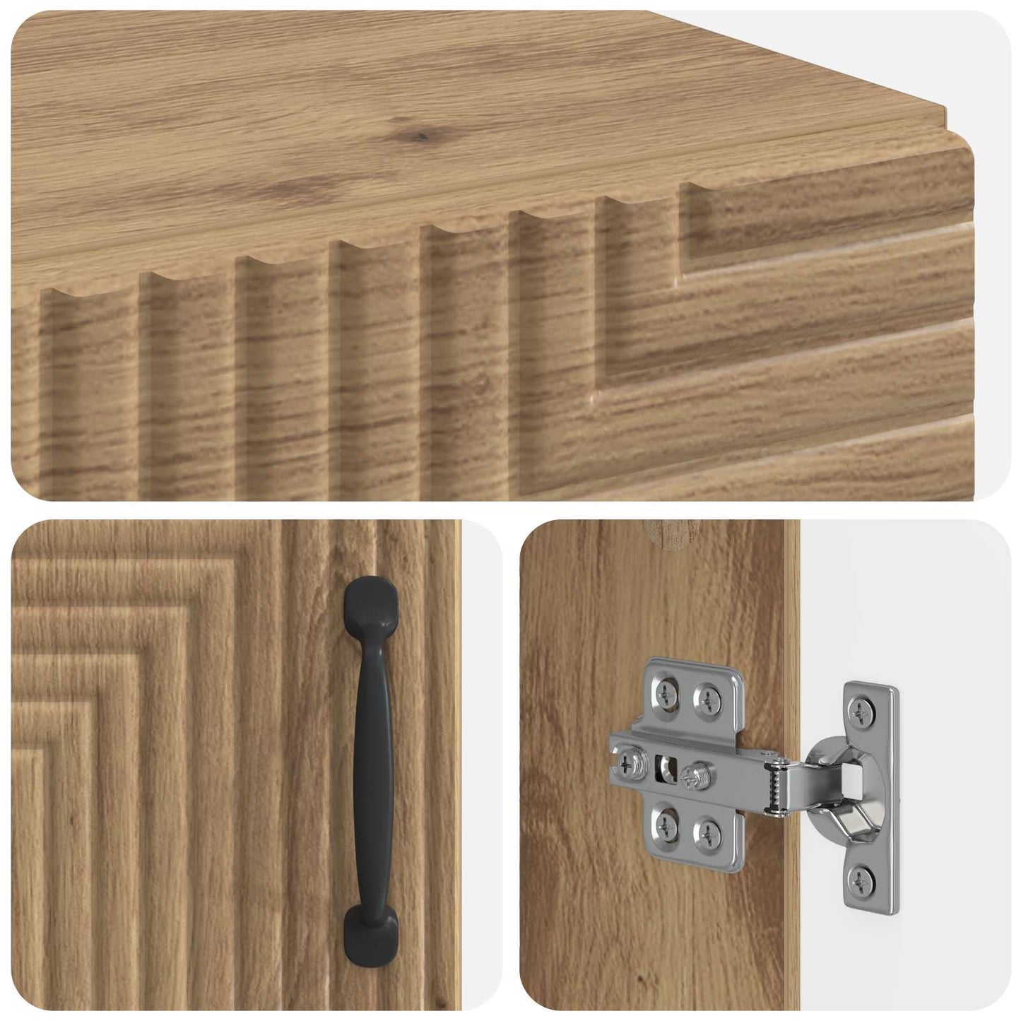 Badkamerkast met Open Plank HAARLEM Artisanaal eiken