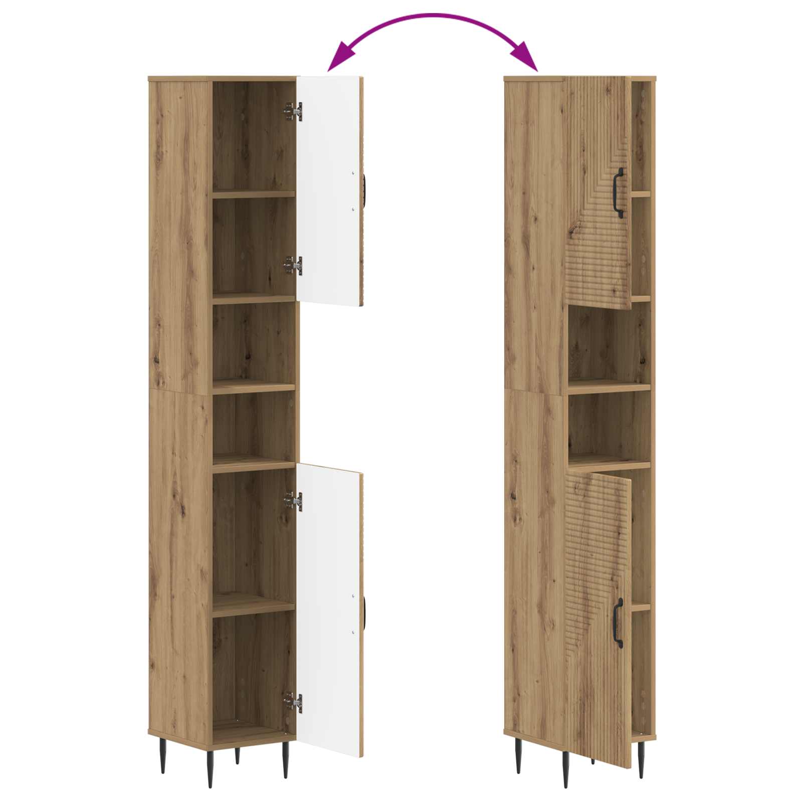 Badkamerkast met Open Plank HAARLEM Artisanaal eiken